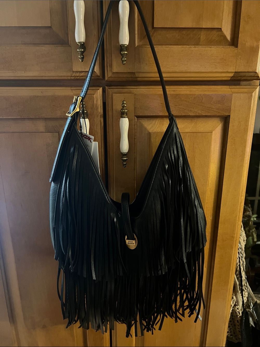 Steve Madden Hobo Black Fringe Shoulder Bag